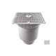 AquaStar 12"x12" Square Wave Grate  & Vented Riser Ring with Double Deep Sump Bucket with 4" Socket (VGB Series) | Light Gray | WAV12WR103D