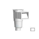 AquaStar Flow Star Skimmer with Flush Face Float Assembly Basket Lid Adjustable Collar and 4" Socket Sump | White | SKR201D