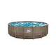 Blue Wave Dark Cocoa Wicker Frame Swimming Pool Package | 18' Round  52" Tall | NB19797