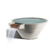 Slick Rock Concrete 29" Conical Cascade Water Bowl | Great White | Copper Spillway | KCC29CSPC-GREATWHITE