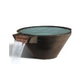 Slick Rock Concrete 29" Conical Cascade Water Bowl | Coal Gray | Stainless Steel Spillway | KCC29CSPSS-COALGRAY