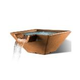 Slick Rock Concrete 22" Square Cascade Water Bowl | Copper | Stainless Steel Spillway | KCC22SSPSS-COPPER