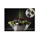 Slick Rock Concrete 22" Square Cascade Water Bowl + Planter | Onyx | Stainless Steel Scupper | KCC22SSCSS-ONYX