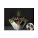 Slick Rock Concrete 22" Conical Cascade Water Bowl + Planter | Coal Gray | Stainless Steel Scupper | KCC22CSCSS-COALGRAY