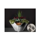 Slick Rock Concrete 22" Conical Cascade Water Bowl + Planter | Gray | Stainless Steel Scupper | KCC22CSCSS-GRAY