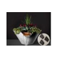 Slick Rock Concrete 22" Conical Cascade Water Bowl + Planter | Onyx | Stainless Steel Scupper | KCC22CSCSS-ONYX