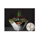 Slick Rock Concrete 22" Conical Cascade Water Bowl + Planter | Great White | Copper Scupper | KCC22CSCC-GREATWHITE