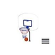 Global Pool Products Heavy Duty Basketball Set | 12" Offset with Net & Ball | Polished Frame | No Anchors | GPPOTE-HDBBS-SS
