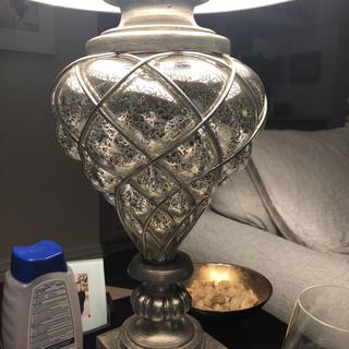 Luke Mercury Glass Traditional Table, Luke Mercury Glass Table Lamp With Built In Led Night Light
