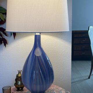 Possini Euro Taylor Modern Blue Art Glass Table Lamp - #55M57 | Lamps Plus