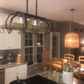 Eldrige 36 1 2 Wide 4 Light Bronze Pot Rack Chandelier 1g905