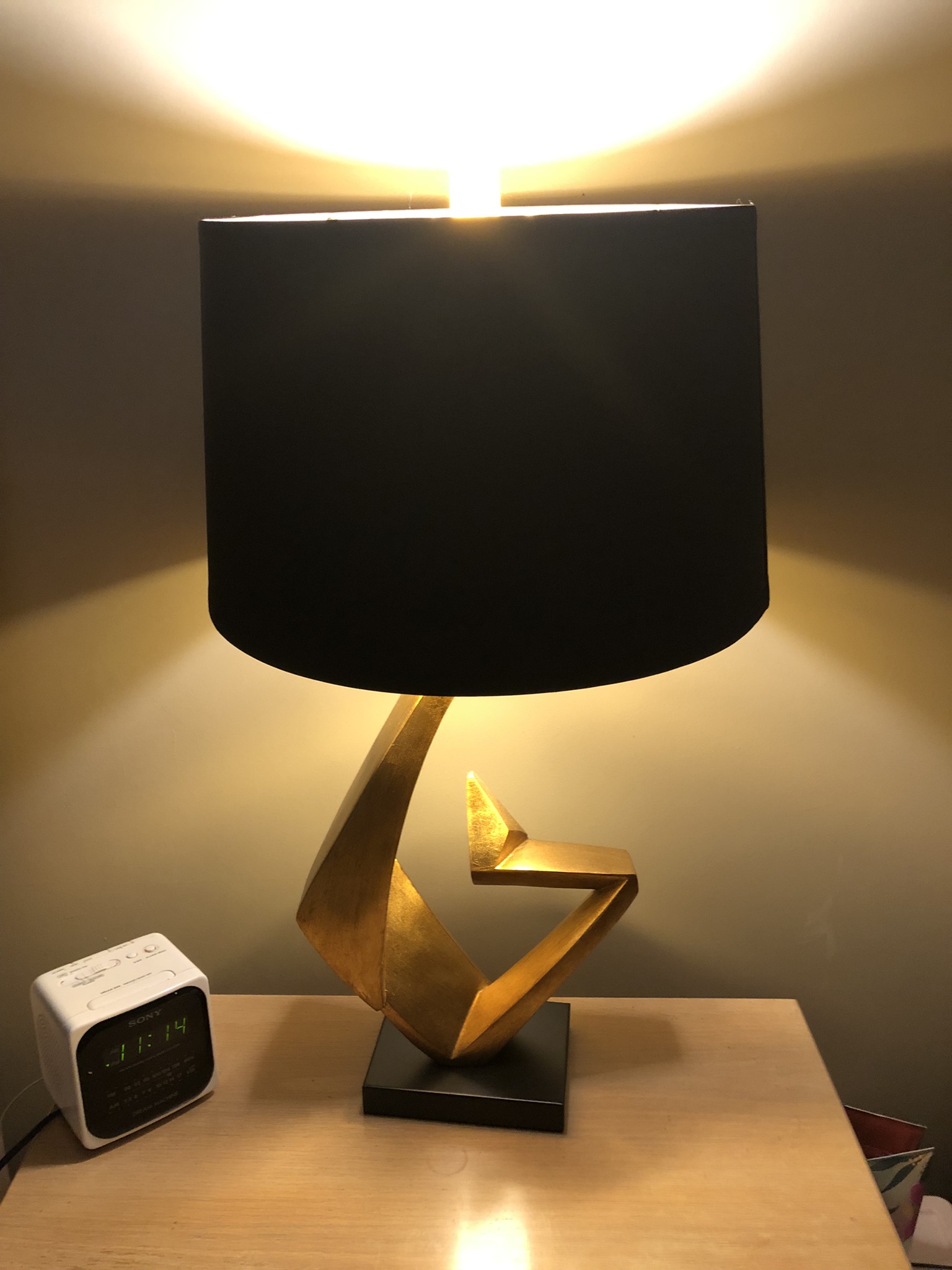 Possini Euro Zeus Gold Leaf Table Lamp with Black Shade #437N0 Lamps  Plus
