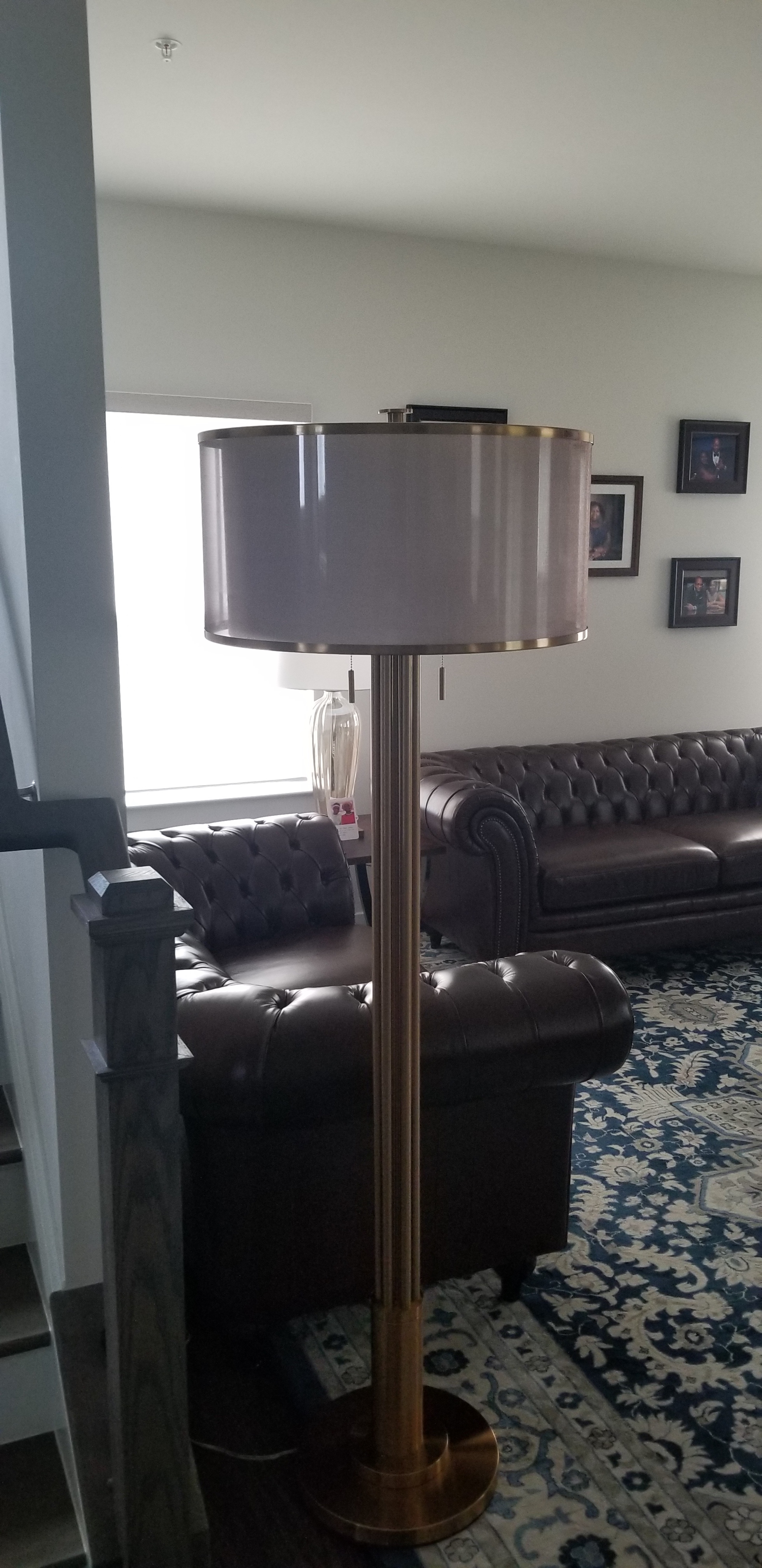 Michael Berman Brut 62 1/4 Modern Brass Metal Column Floor Lamp