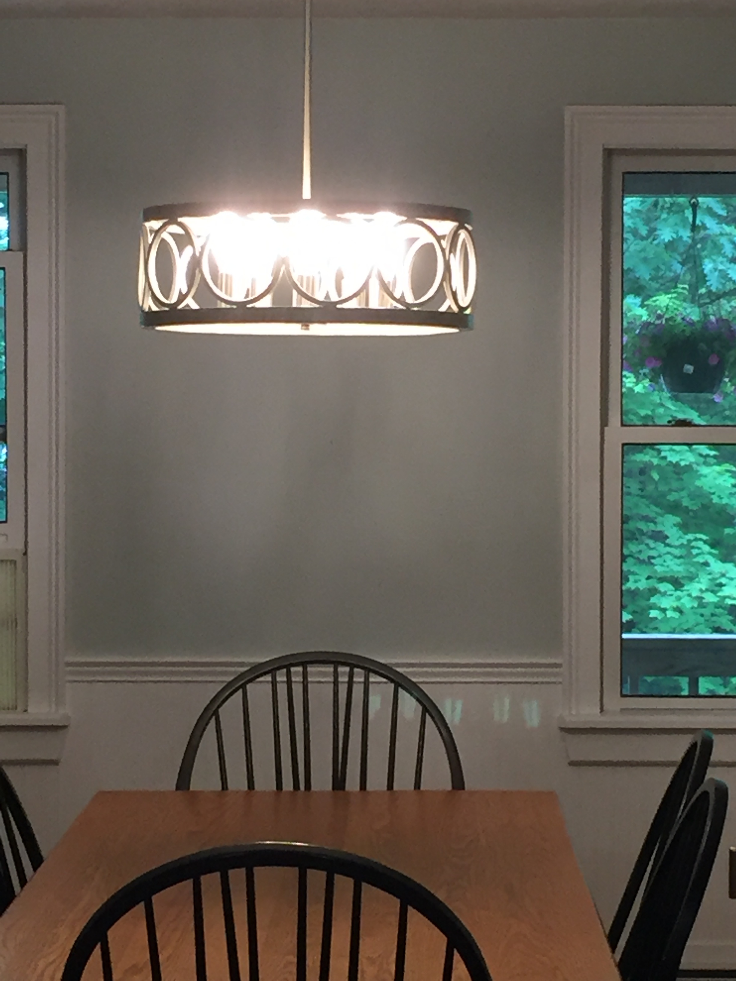 Brushed nickel store dining room light