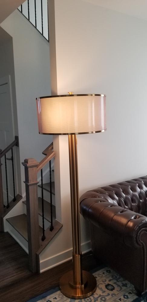 Michael Berman Brut 62 1/4 Modern Brass Metal Column Floor Lamp