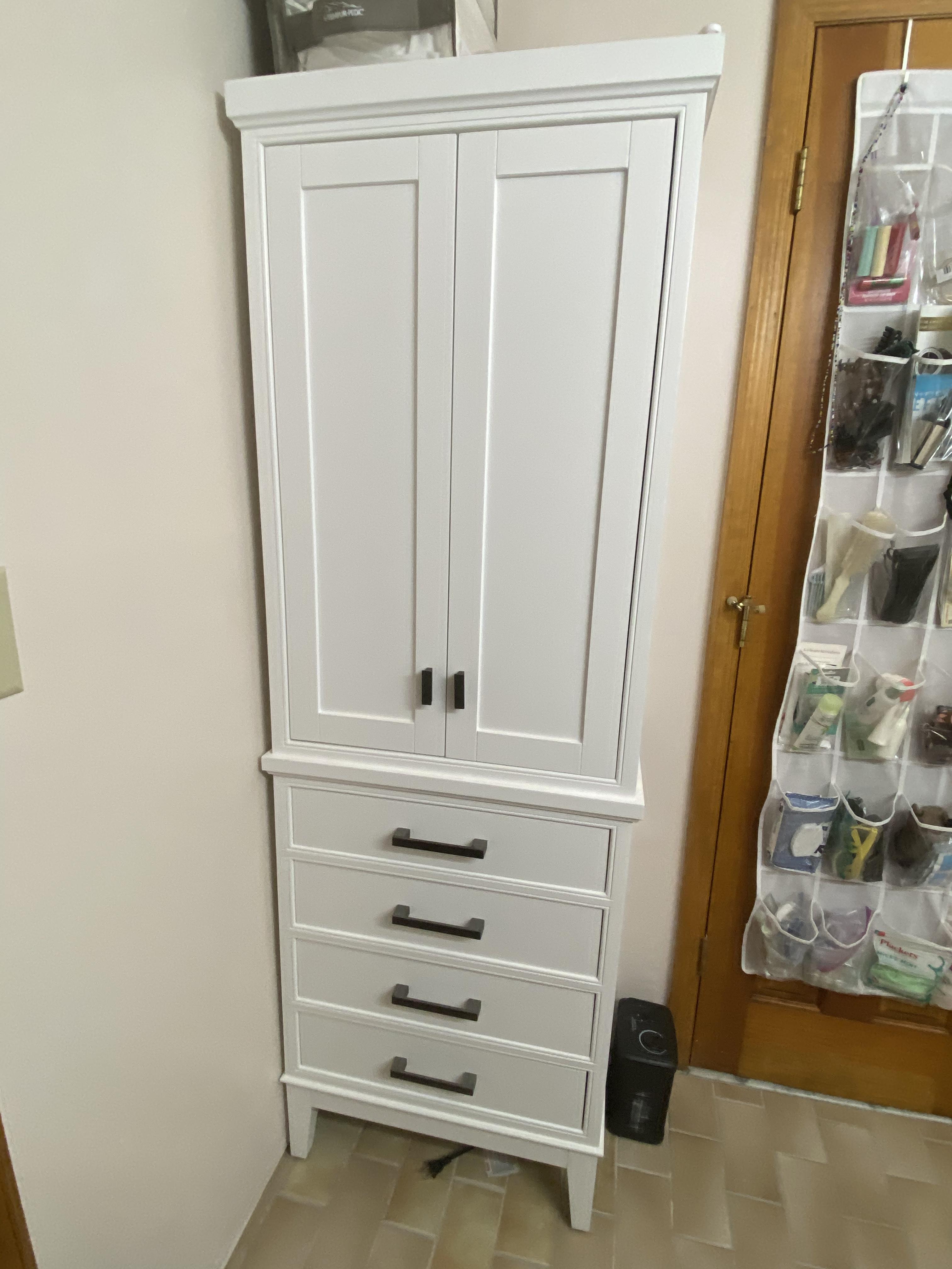 Thompson 68 High French White 4-Drawer Tall Linen Cabinet