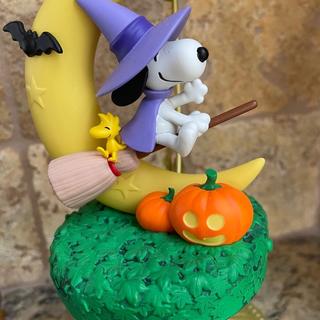 Snoopy and Woodstock Witch Riding Broom Pumpkin Halloween
