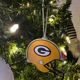 GREEN BAY PACKERS NFL Mini Football Helmet - the perfect CHRISTMAS TREE  TOPPER!