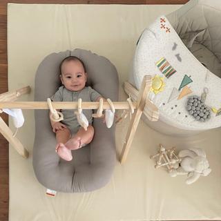 Snuggle Me Organic Infant Lounger - Gingerbread - Momease Baby