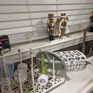 Sprucely Bottle Drying Rack in White/Sage