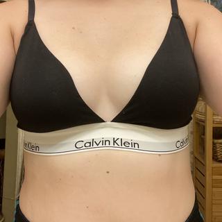 Calvin Klein Bralette Microfiber Unlined Bralette Navy Size Large b55