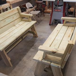 Picnic Table and Bench Combo Plan Rockler Woodworking ...