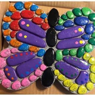 Weilim Paint Your Own Stepping Stones 5-Pack for Kids, Boys & Girls Ages  3-12, Butterfly, Turtle, Flower, Tree & Ladybug DIY Outdoor Garden Art 