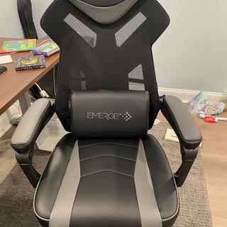Staples Emerge Vomax Bonded Leather Ergonomic Gaming Chair, Black 