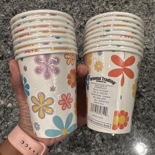 Miss To Mrs Groovy Flower Paper Cup, 8oz Paper Cup