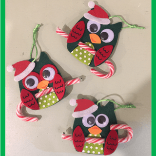 Oriental Trading : Customer Reviews : Christmas Owl Candy Cane Ornament ...