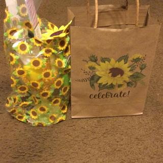 Sun Flower Print Paper Gift Bag Set of 5 
