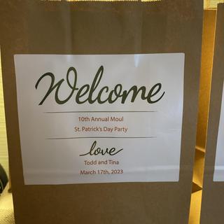 12 PC 6x9 Eucalyptus Hotel Welcome Bags with Personalized Favor Stickers