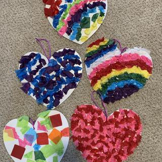 Heart Tissue Paper by Number Craft – Crayon Box Chronicles