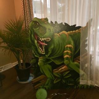 Giant T-rex Dinosaur Cardboard Photo Stand Up Birthday Party
