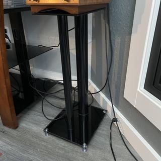 monoprice glass floor speaker stands