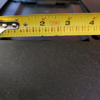 Monitor holes, notice more than 100mm. Should be just under 4" and instead it's over, about 4 1/4".