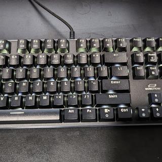 Fantastic mechanical keyboard. Key noise is not bad and the base is substantial.