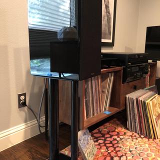 monoprice glass floor speaker stands 12281