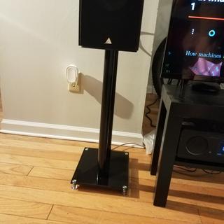 monoprice glass floor speaker stands 12281