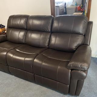 Remsen Leather Power Sofa w/ Power Headrest | Raymour & Flanigan