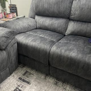 portman microfiber reclining sofa