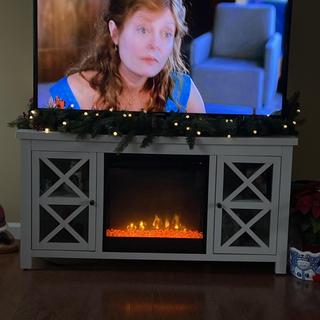 Raymour and flanigan corner deals fireplace tv stand