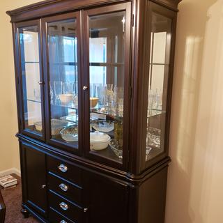 Bay City 2-pc. China Cabinet w/ Lighting - Dark Cherry ...