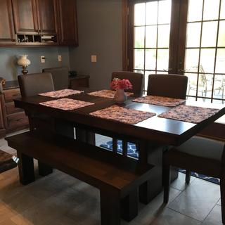 round oak dining table set