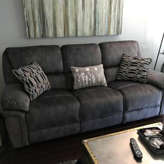 portman microfiber reclining sofa