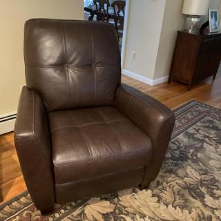 Gino Leather Pushback Recliner | Raymour & Flanigan