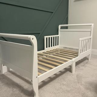 Nyla Wood Sleigh Toddler Bed by Delta Children | Raymour & Flanigan ...