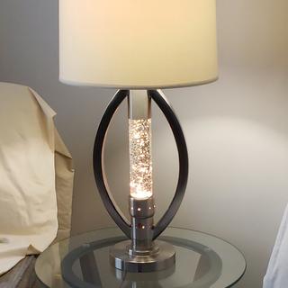 chrome table lamp with sparkle night light