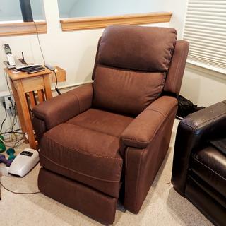 caramel recliner chair