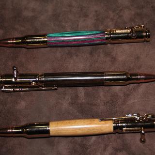 30 Caliber Bolt Action Bullet Pen Woodturning Kits Two Gun Metal 